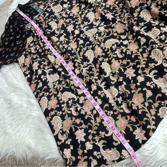 Entro Black Floral Boho Paisley Fall Core Dress - Picture 12 of 15